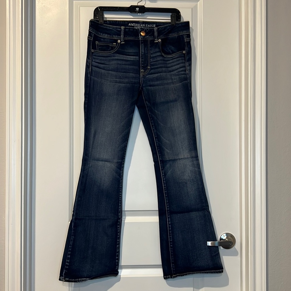 NWOT American Eagle dark wash Kick Boot jeans size 12 & 14